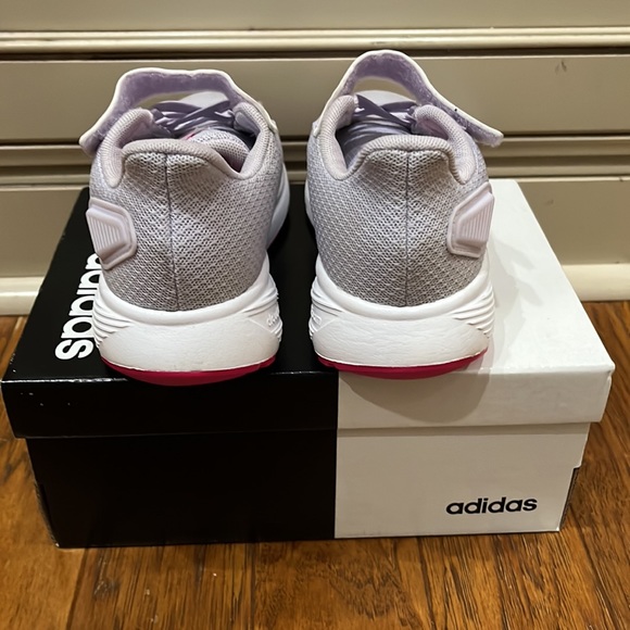 Girls, Adidas Running Shoes, Great Conditions, Lilac, Pink Sole, Velcro. - Picture 4 of 5